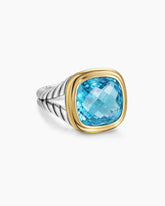 Albion® Ring in Sterling Silver with 18K Yellow Gold and Blue Topaz, 11mm